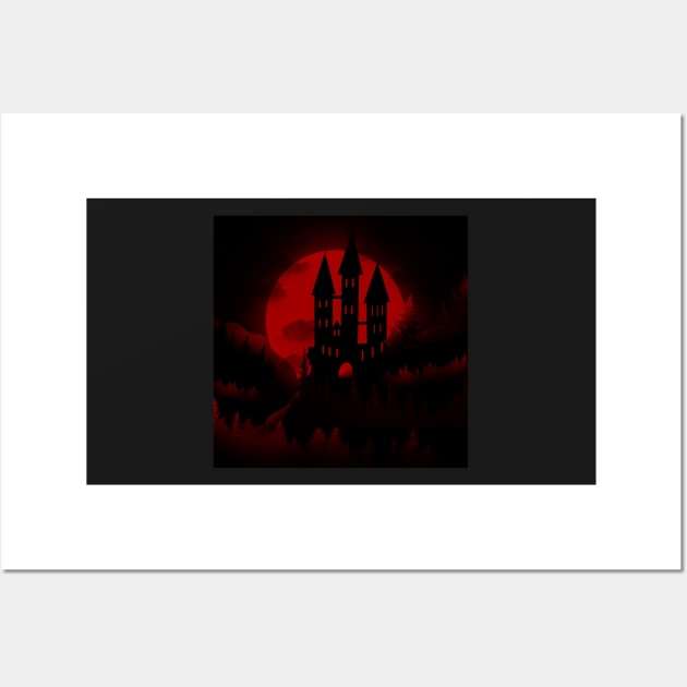 Blood moon castle Wall Art by eg-artt